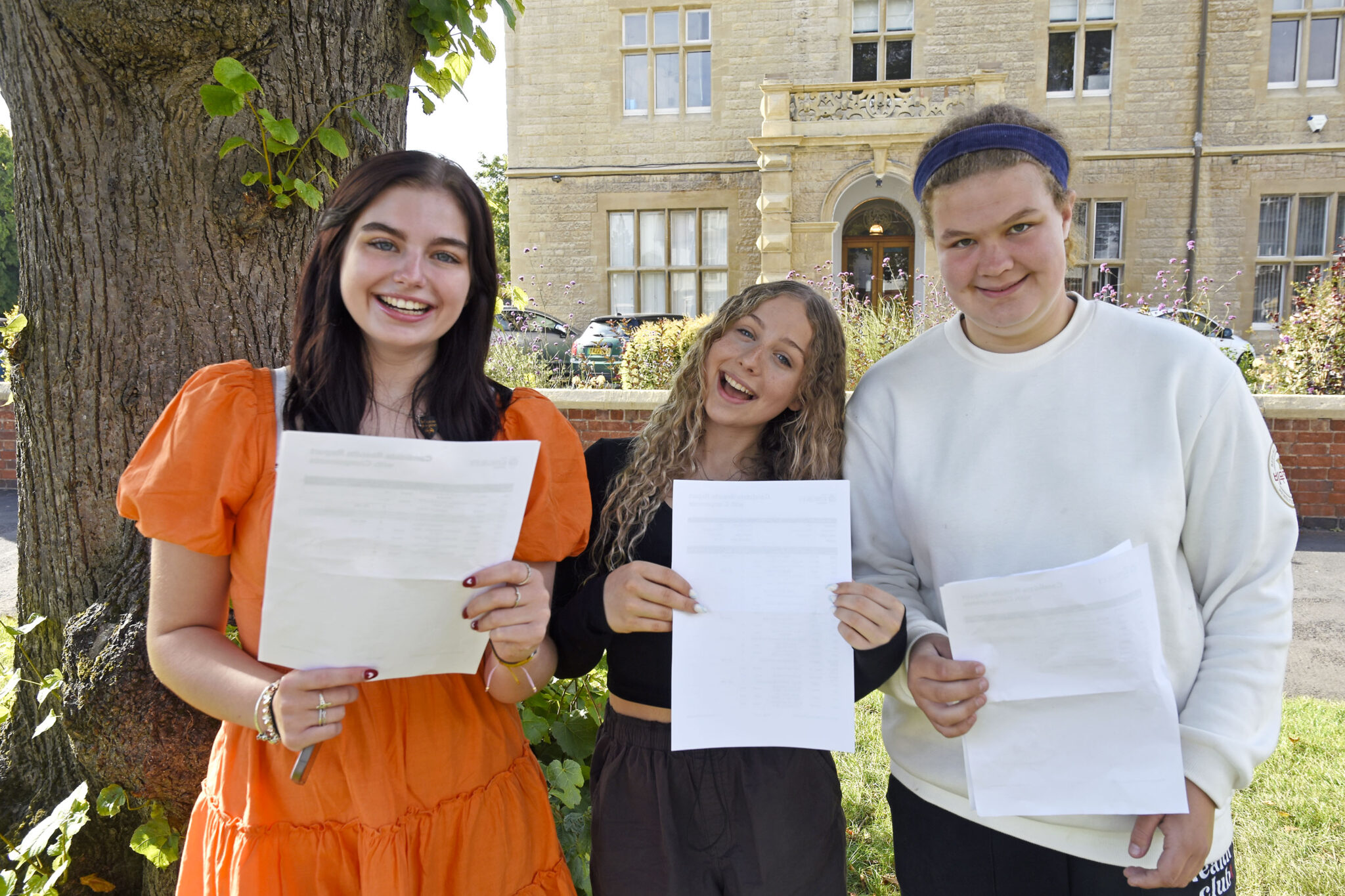 students with their gcse results
